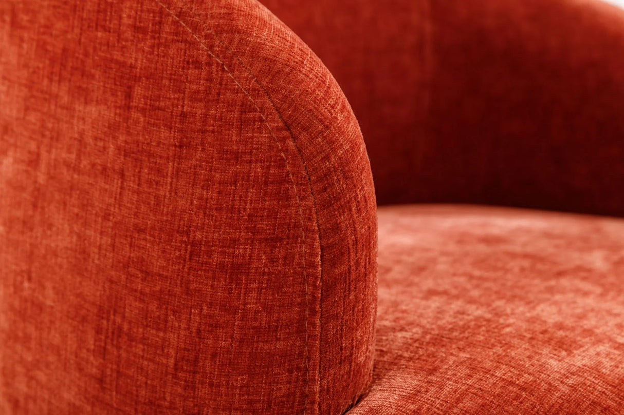 Chenille Fabric Swivel Accent Armchair Barrel Chair With Powder Coating Metal Ring - Furniture Home Direct