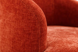 Chenille Fabric Swivel Accent Armchair Barrel Chair With Powder Coating Metal Ring - Furniture Home Direct