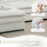 Sectional Sofa Chenille L Shaped Living Room Comfort Cream - Furniture Home Direct