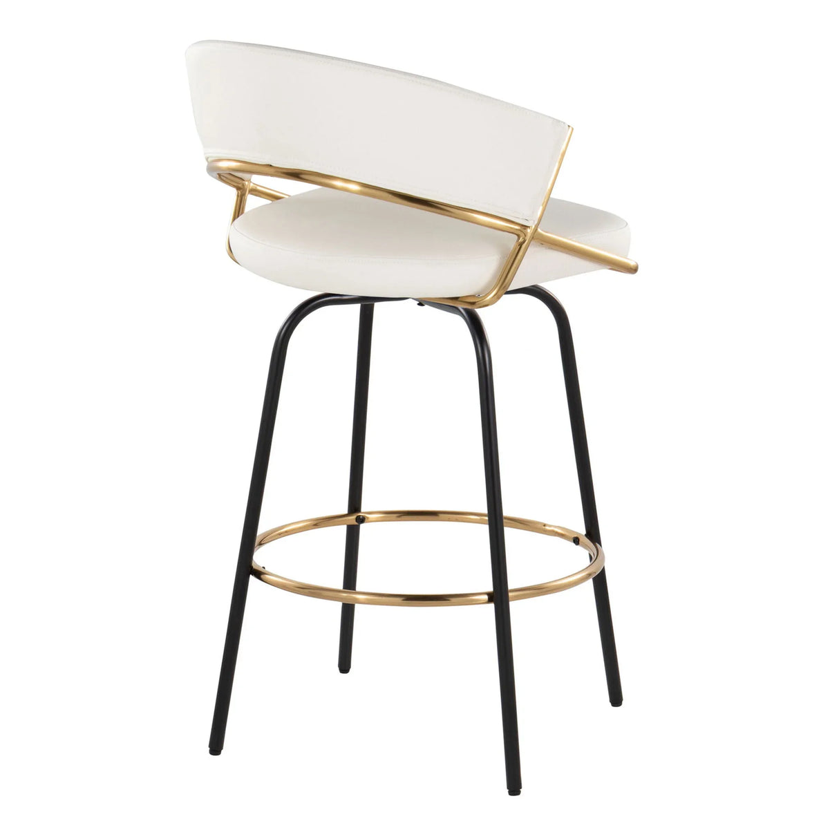 Jie - Fixed Height Contemporary Counter Stool With Swivel Round Footrest (Set of 2) - Furniture Home Direct