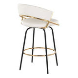 Jie - Fixed Height Contemporary Counter Stool With Swivel Round Footrest (Set of 2) - Furniture Home Direct