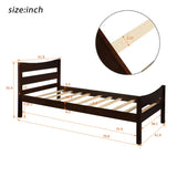 Twin Size Platform Bed With Headboard And Wooden Slat Support - Furniture Home Direct