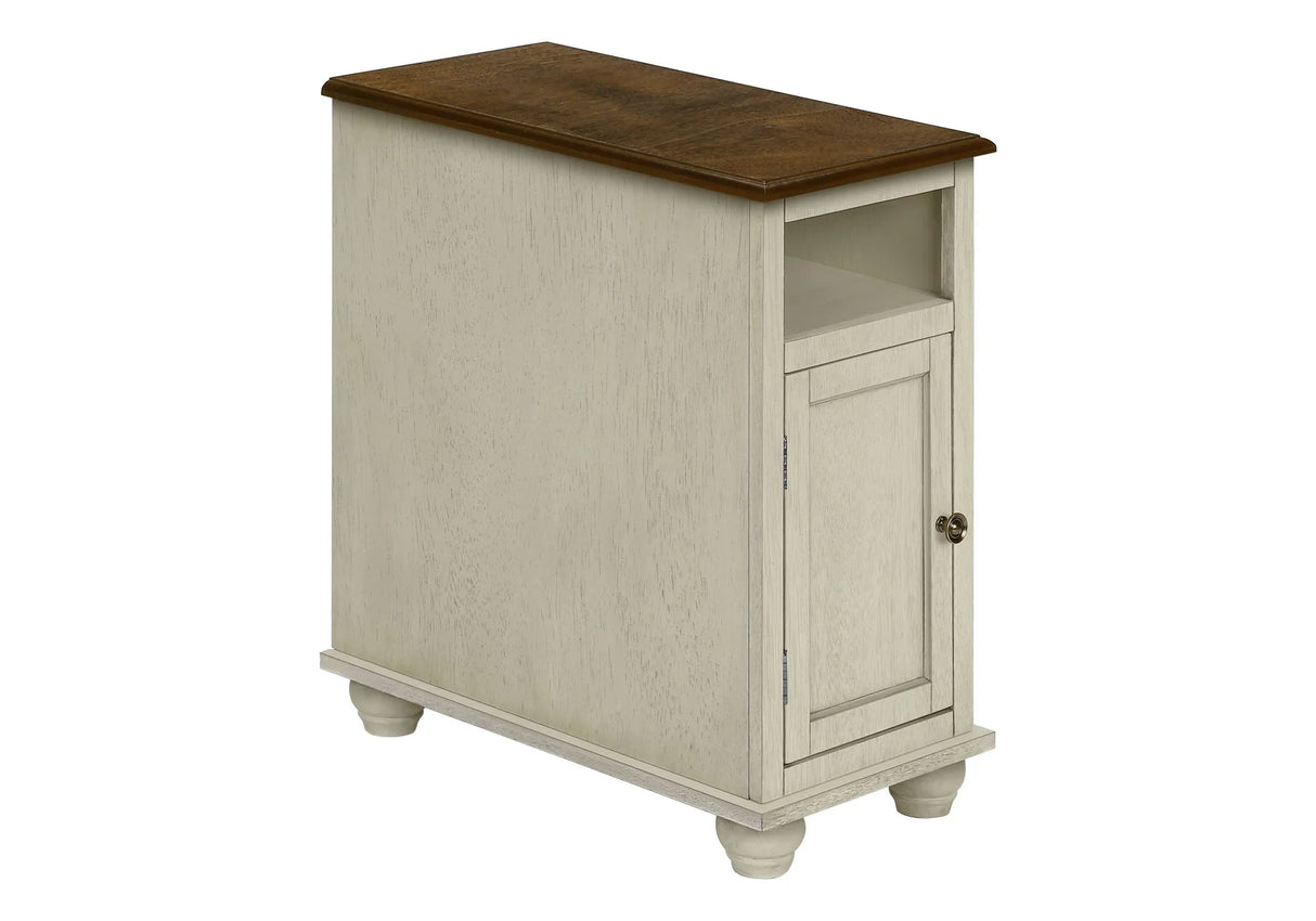 Accent End Table, Storage, Traditional - White - Furniture Home Direct