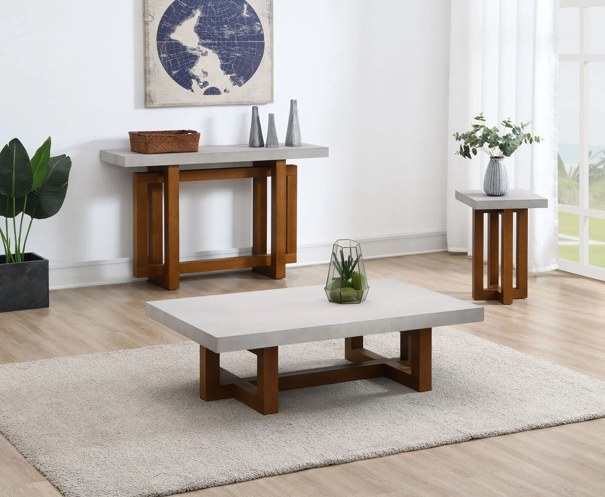 Keven - Faux Concrete Top Table - Furniture Home Direct