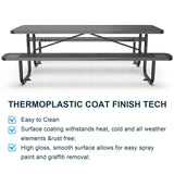 Metal Expanded Rectangular Picnic Table - Furniture Home Direct
