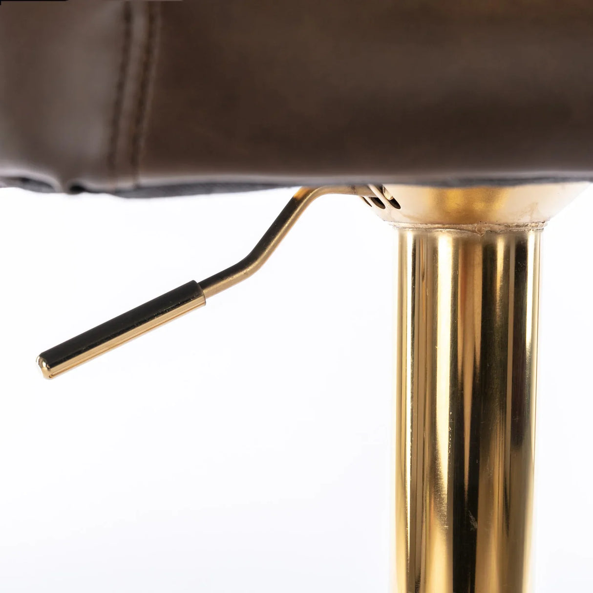 Bar Stools Swivel Tufted Faux Leather Set of 2 Brown - Furniture Home Direct