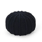 Bordeaux - Knitted Cotton Round Pouf Ottoman And Floor Cushion - Furniture Home Direct