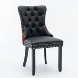 Nikki - Modern, High-End Tufted Solid Wood Contemporary PU And Velvet Upholstered Dining Chair With Wood Legs Nailhead Trim (Set of 2) - Furniture Home Direct