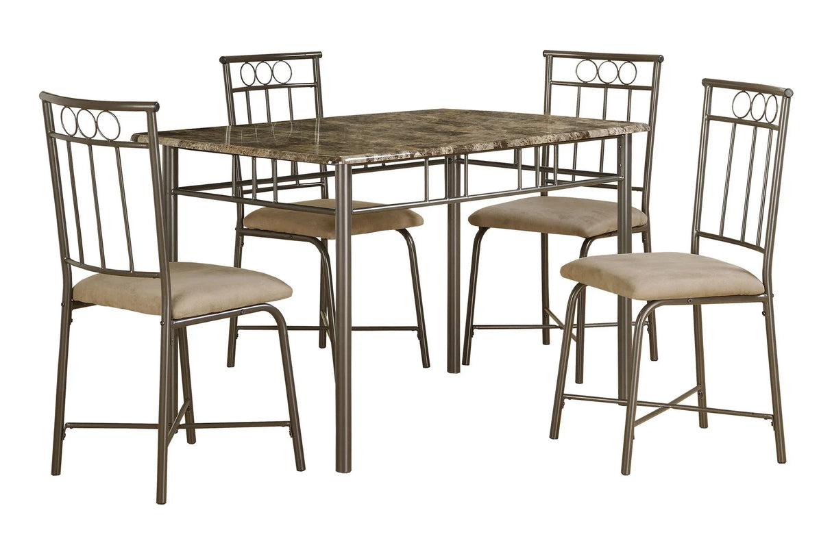 5 Pieces Dining Table Set, Small, Rectangular - Furniture Home Direct