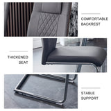 Dining Chair Set Modern Faux Leather With Chrome Base Gray - Furniture Home Direct
