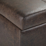 Dover - Storage Ottoman Bench - Distressed Brown - Furniture Home Direct