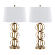 Linx - Contemporary Table Lamp (Set of 2) - Gold / White - Furniture Home Direct