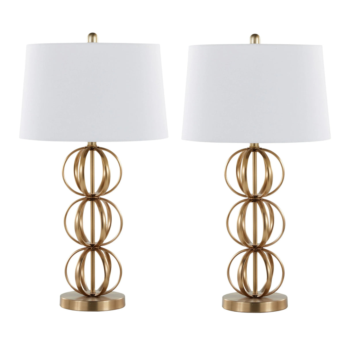 Linx - Contemporary Table Lamp (Set of 2) - Gold / White - Furniture Home Direct
