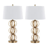 Linx - Contemporary Table Lamp (Set of 2) - Gold / White - Furniture Home Direct