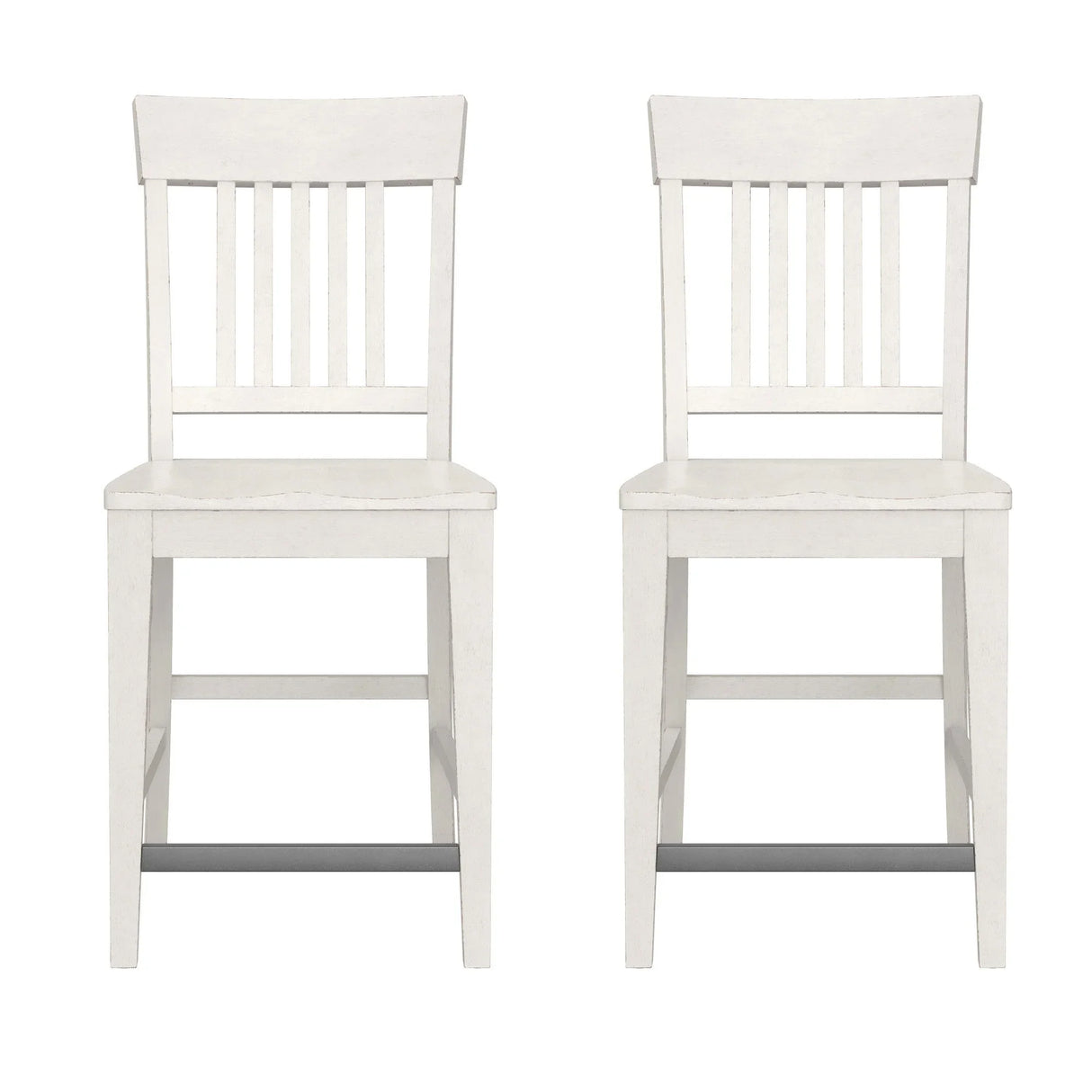 Haidel - Slat Back Counter Stools (Set of 2) - White - Furniture Home Direct