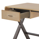 Danton - Aluminum Top Grain Leather Rectangular Writing Desk - Gold - Furniture Home Direct