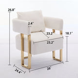 Modern Decorative Chair Teddy Fleece Upholstered And Metal Foot - Furniture Home Direct