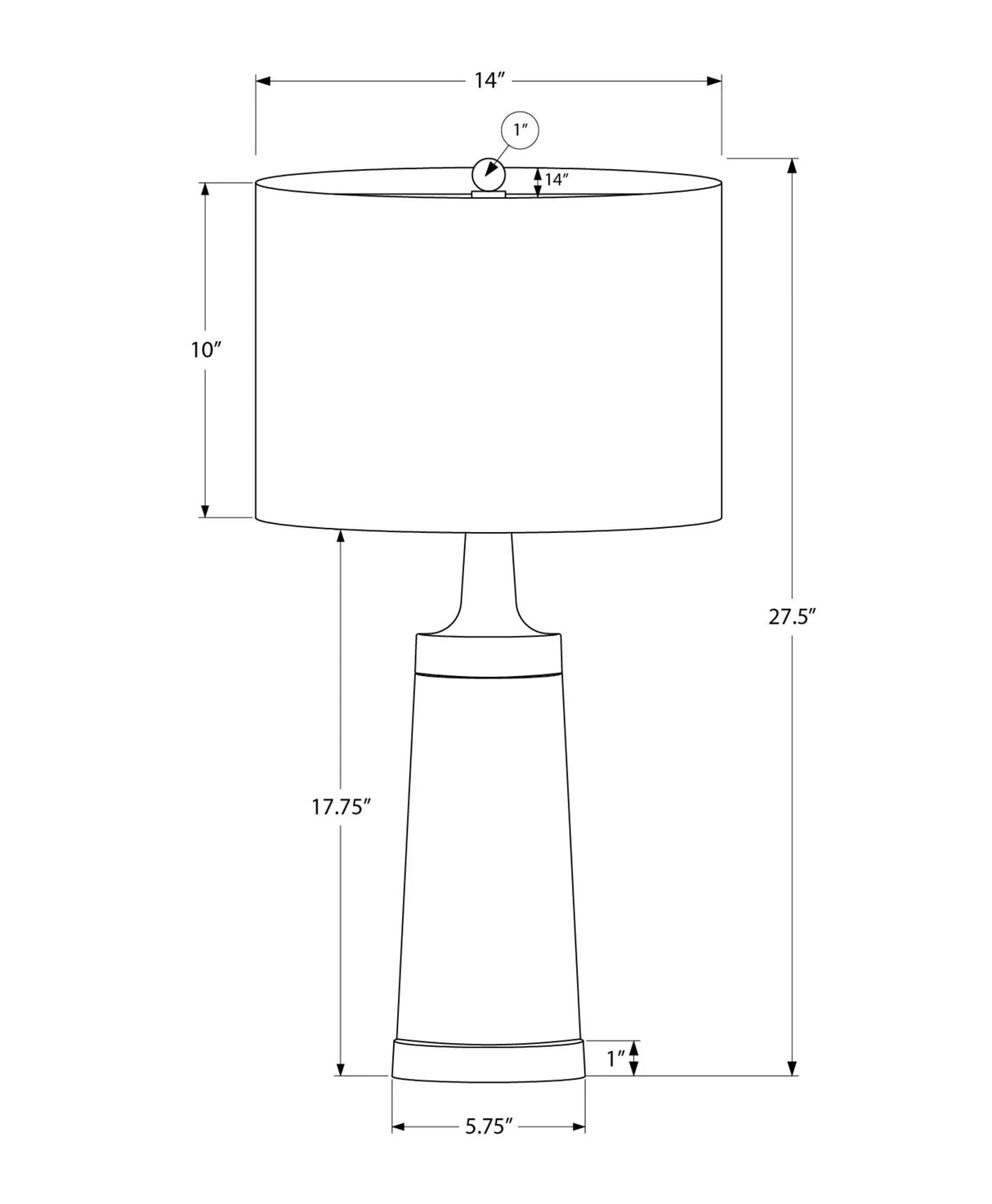 Lighting, Table Lamp, Resin, Contemporary - Black / Cream - Furniture Home Direct