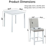 5 Piece Counter Height Table Set, Square Table And 4 Upholstered Chairs - Furniture Home Direct
