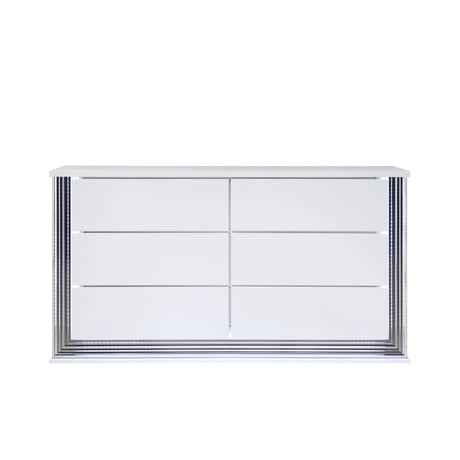 Moon - Smooth Dresser With LED - White - Furniture Home Direct