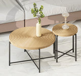 Coffee And End Table Set Waterproof Cover, Distressed Cylindrical Design, Legs Classic Rustic Charm (Set of 2) - Furniture Home Direct
