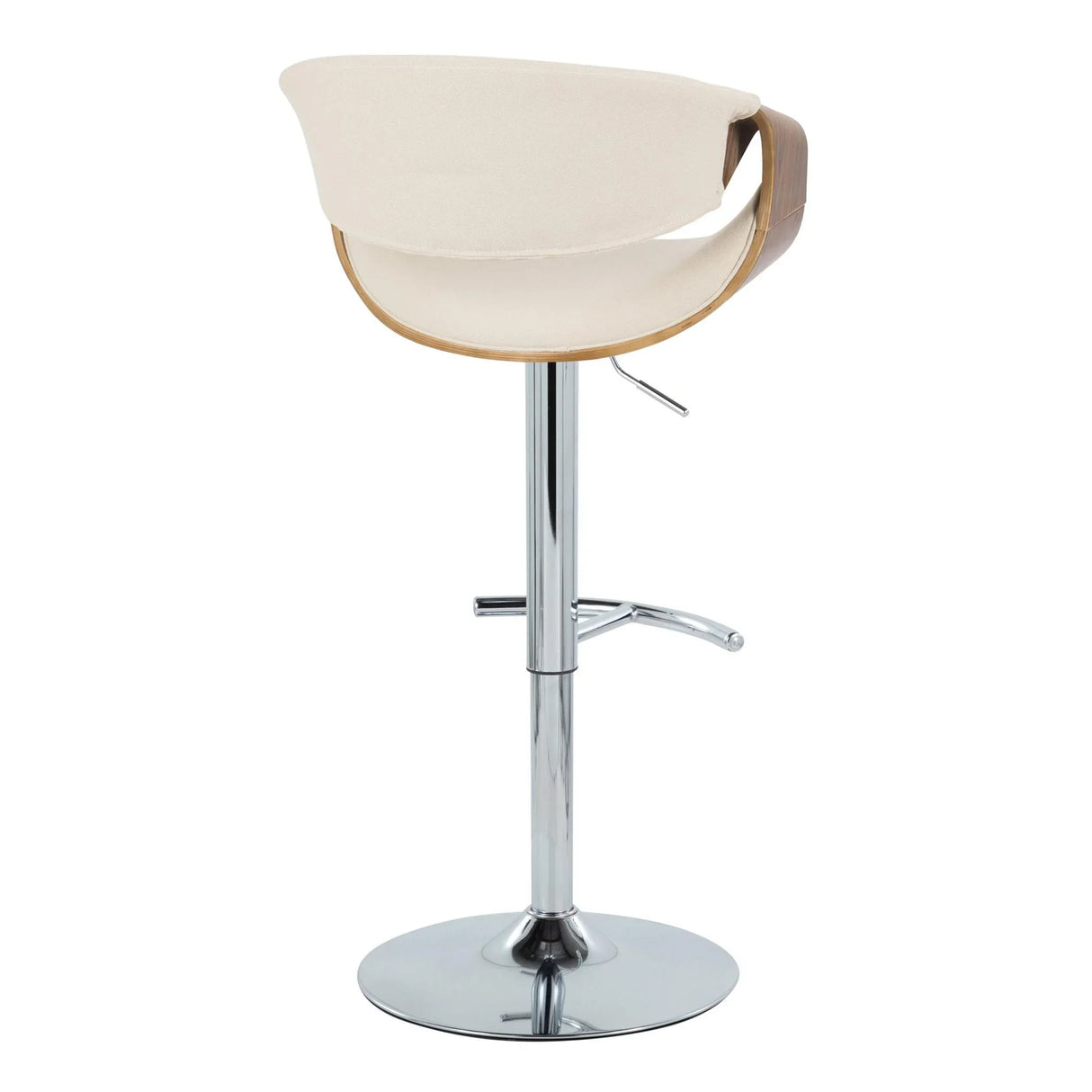 Curvo - Mid Century Modern Adjustable Barstool With Swivel With Rounded T Footrest (Set of 2) - Furniture Home Direct