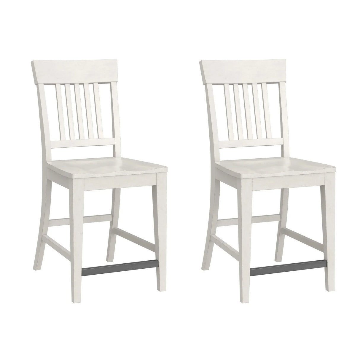 Haidel - Slat Back Counter Stools (Set of 2) - White - Furniture Home Direct