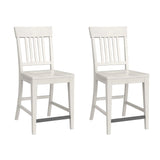 Haidel - Slat Back Counter Stools (Set of 2) - White - Furniture Home Direct