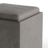 Rockwood - Upholstered Cube Storage Ottoman With Tray - Furniture Home Direct