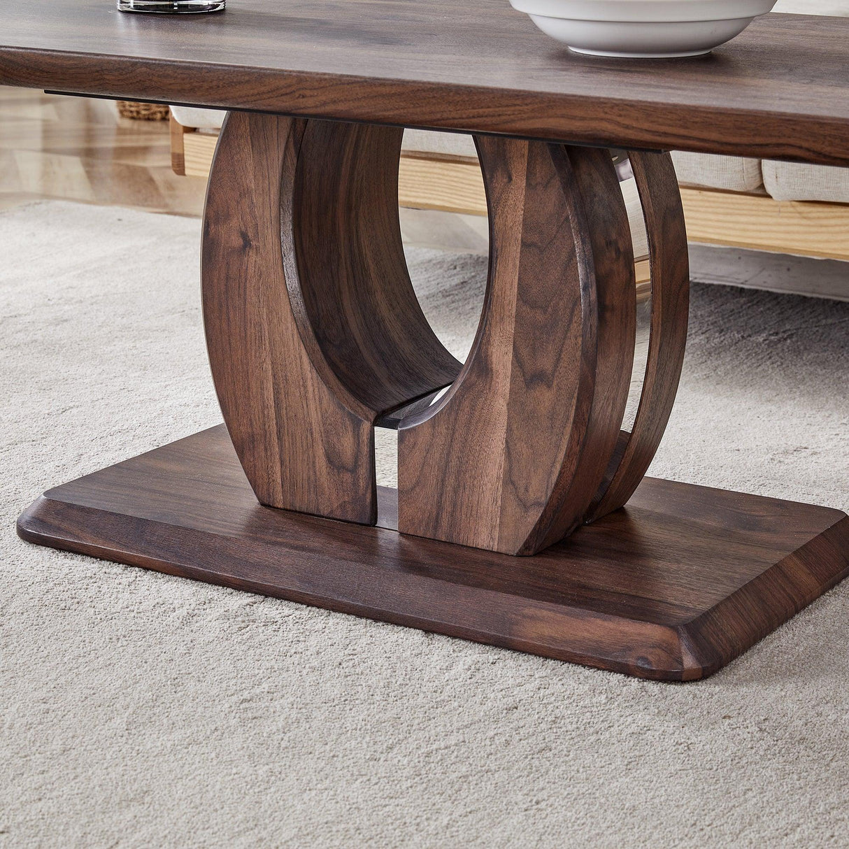 Coffee Table Modern Rectangular Walnut Finish Walnut - Furniture Home Direct