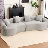 4 Seater Sofa With Chenille Fabric, 30D, 60 Hardness Full Sponge, 4 Pillow For Living Room, Home Furniture Sleeper Sectional Sofa For Apartment - Furniture Home Direct