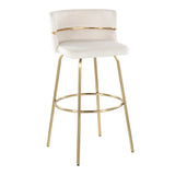 Cinch - Glam / Art Deco Fixed Height Barstool With Swivel With Round Footrest (Set of 2) - Furniture Home Direct