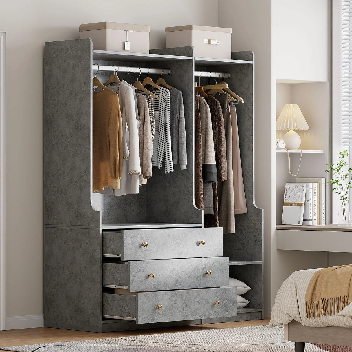 Open Wardrobe Storage For Bedroom - Furniture Home Direct