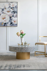 Unique Capiz Coffee Table & Pedestal Base - Furniture Home Direct