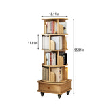 Rotating Bookshelf With Wheels And Drawer, 360° Spinning Design, Space Saving Storage - Furniture Home Direct