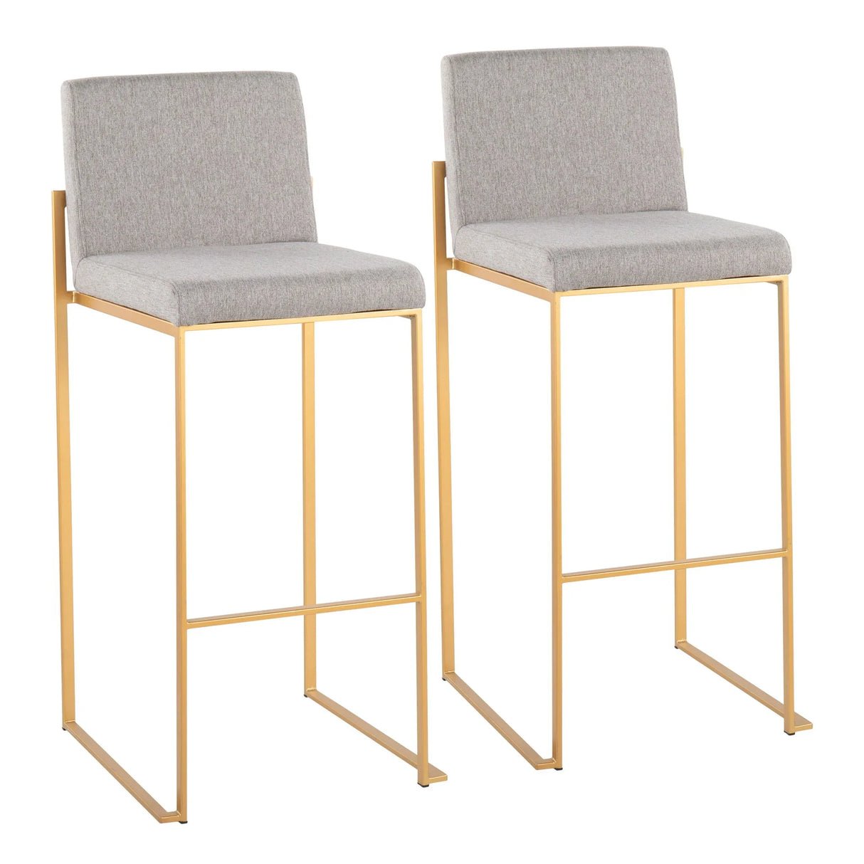 Fuji - Contemporary Design High Back Barstool (Set of 2) - Furniture Home Direct