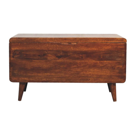 Curved Blanket Box - Chestnut - Furniture Home Direct