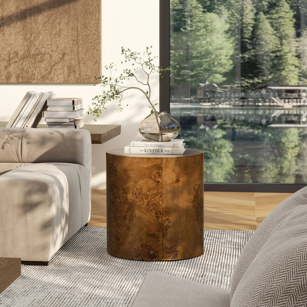 Nebula - Accent Oval Pillar Side Table - Furniture Home Direct