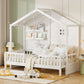 House Bed With Shelves, Window And Sparkling Light Strip On The Roof - Furniture Home Direct