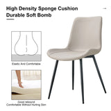 Dining Chairs Faux Leather Set Of 6 Modern Light Gray - Furniture Home Direct