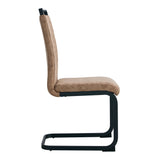 Dining Chairs Upholstered Modern Cantilever Steel Brown - Furniture Home Direct