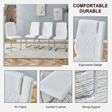Dining Set 7 Piece Marble Top Table And Chairs White - Furniture Home Direct