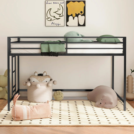 Adam - Junior Twin Loft Bunk - Black - Furniture Home Direct