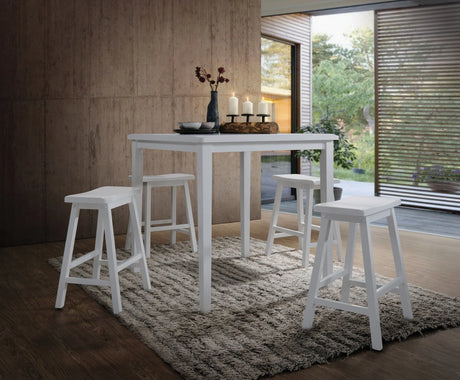 Gaucho - 5 Pieces Pack Counter Height Table Set - White - Furniture Home Direct