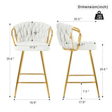 Modern Design High Stool With Plated Legs (Set of 2) - Furniture Home Direct
