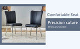 Dining Set Faux Marble Table With Black Chairs Silver - Furniture Home Direct