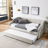 Elegant Daybed With Trundle Upholstered Tufted Sofa Bed - Furniture Home Direct