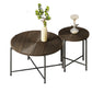 Coffee And End Table Set Waterproof Cover, Distressed Cylindrical Design, Legs Classic Rustic Charm (Set of 2) - Furniture Home Direct