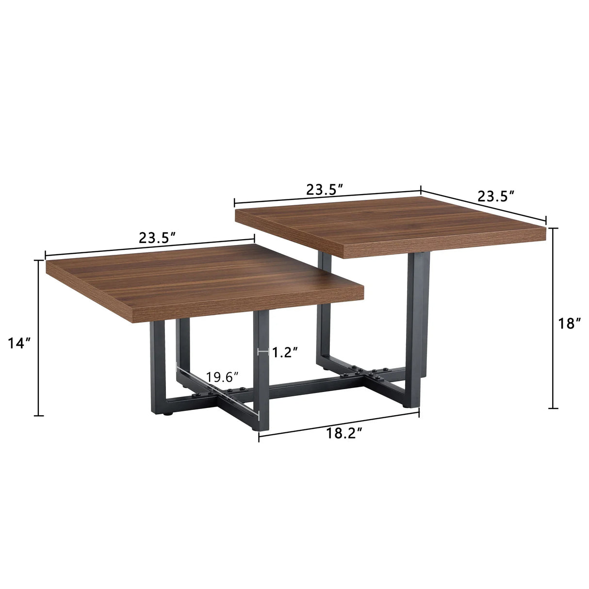 Perfectly Integrating Modern And Scandinavian Styles Double Deck Coffee Table - Walnut - Furniture Home Direct