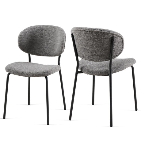 Boucle Dining Chairs, Dining Chairs With Metal Legs For Dining Room, Kitchen, Living Room - Furniture Home Direct